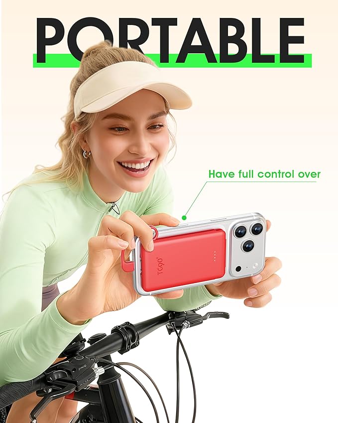TG90° 5000mAh Mini Power Bank Built-in AC Wall Plug and Cables, Pocket Size USB C Portable Charger, External Battery Pack Compatible with iPhone 17 16 15 14 13 12 11 Samsung S22 S21 Google iPad