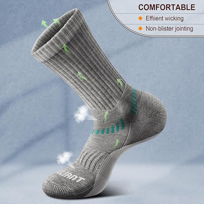 BULLIANT Compression Socks for Men 6Pairs, Athletic Crew Socks Cushioned For Men Sports Running-Arch Support