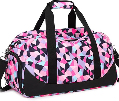 Duffle Bag for Girls Teens Sport Gym Bag Women Weekender Carry On Overnight Bag Workout Duffel with Shoe Compartment and Wet Pocket