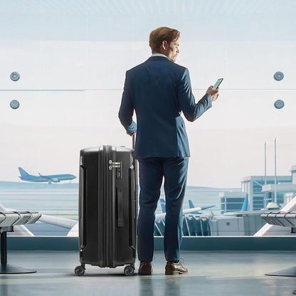 Nazhura Luggage Set, 3-Piece Hardside Suitcase Set, 20-inch Carry On, 24-inch, 28-inch Luggage