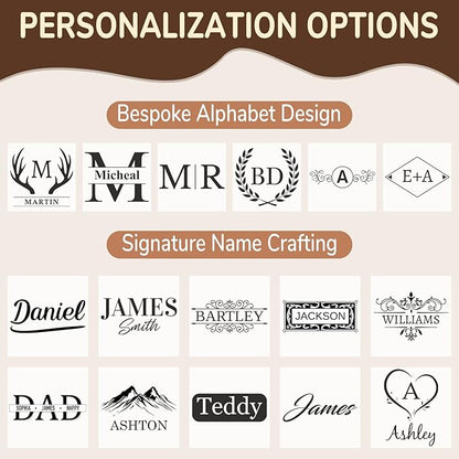 Personalized Toiletry Bag for Men - Custom Large Leather Dopp Kit with Engraved Name & Text, Personalized Gift for Groomsmen, Husband, Dad, Boyfriend, Birthday or Christmas Gifts for Men