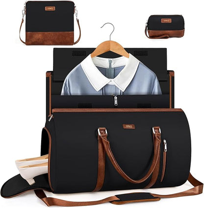 Convertible Garment Duffel Bags for Travel - Carry On Garment Bags With Toiletry Bag Large Weekender Bags for Women Men 2 in 1 Hanging Suitcase Suit Travel Duffel Overnight Bags 4pcs Set