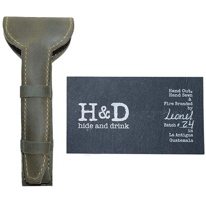 Hide & Drink, Leather Double Edge Safety Razor Protective Case, Shaving Travel Pouch, Handmade (Dark Jade)