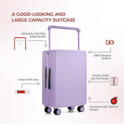 TUPLUS Suitcase ABS Hard Shell Luggage with 4 Spinner Wheels Hold Check in Travel Case, Balance Series