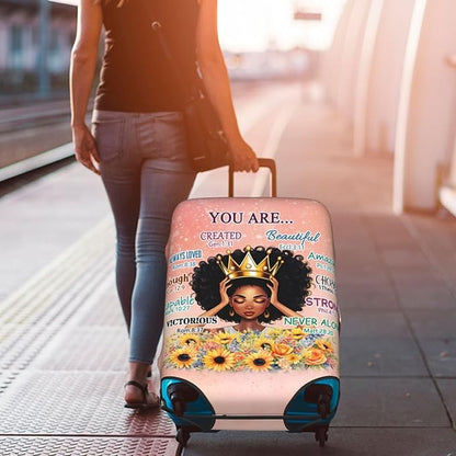 Washable Suitcase Protector - Anti-scratch Luggage Cover for Medium African American Woman