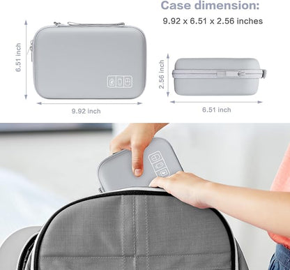 MOSISO Electronic Organizer Travel Case Compatible with MacBook Power Adapter, Compatible with Magic Mouse & Pencil, SD Card, USB Flash Disk with 4 Modular Insert & 2 Cable Tie & Snap Hook, Gray