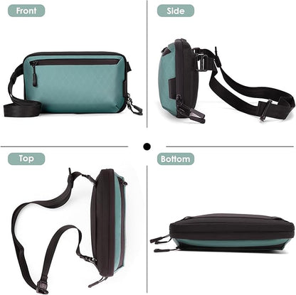 Electronics Organizer Tech Travel Pouch – Waterproof Nylon Diamond Quilted & 900D Travel Case Cable Bag for Cords Chargers