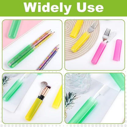 35 Pcs Travel Toothbrush Case, 7 Colors Plastic Portable Toothbrush Storage, Dust-Proof Toothbrushes Case Holder, Breathable Toothbrushes Container for Travel Camping Home School Business