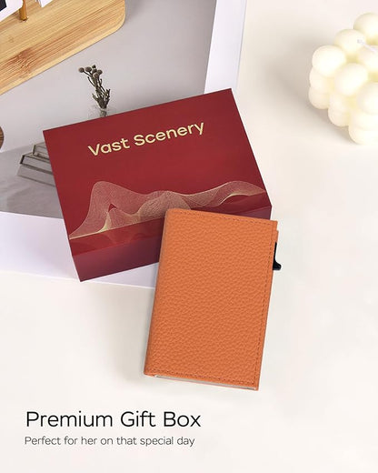 Women's Small Wallet - Sleek & Secure - RFID Blocking Compact Wallet with Slim Lightweight Pop Up Credit Card Holder, Premium Leather Capacity 11+ Cards Plus Cash & ID, Gift for Her