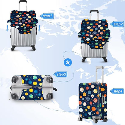 ANNA QUEEN Travel Luggage Cover Suitcase Protector Suitcase Cover Anti-Scratch,Stretchable Bag Cover Washable Durable Polyester