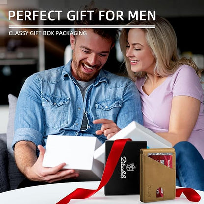Zitahli Wallet for Men Slim 11 Credit Card Holder RFID Blocking Small Men's Wallet Bifold Minimalist Front Pocket With Mens Gifts Box