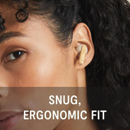 House of Marley Little Bird True Wireless Earbuds, Touch Controls, Built-in Mic, 24 Hours Playtime with Case, USB-C Quick Charge, Sustainable Materials, Movie and Gaming Mode, Cream