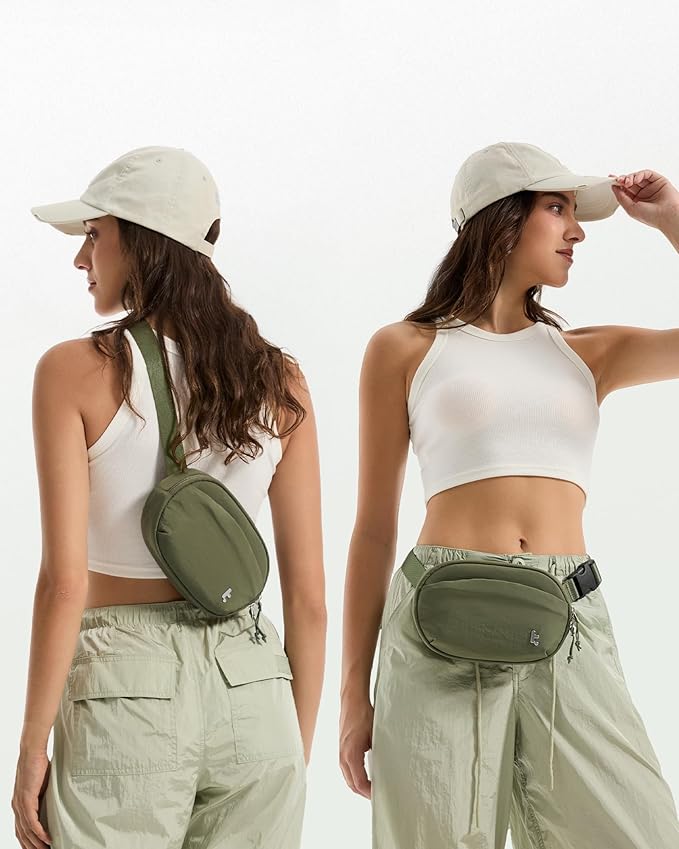 tomtoc Belt Bag with RFID Blocking, 1.5L Cross Body Fanny Pack for Women Men, Sling Waist Bags with Adjustable Strap for Travel Walk