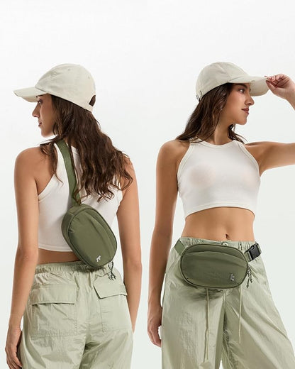 tomtoc Belt Bag with RFID Blocking, 1.5L Cross Body Fanny Pack for Women Men, Sling Waist Bags with Adjustable Strap for Travel Walk