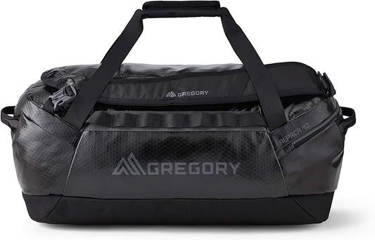 Gregory Alpaca 40L Water-Resistant Adventure Travel/Gear Organization Duffel Bag with Packing Cube Included, Obsidian Black