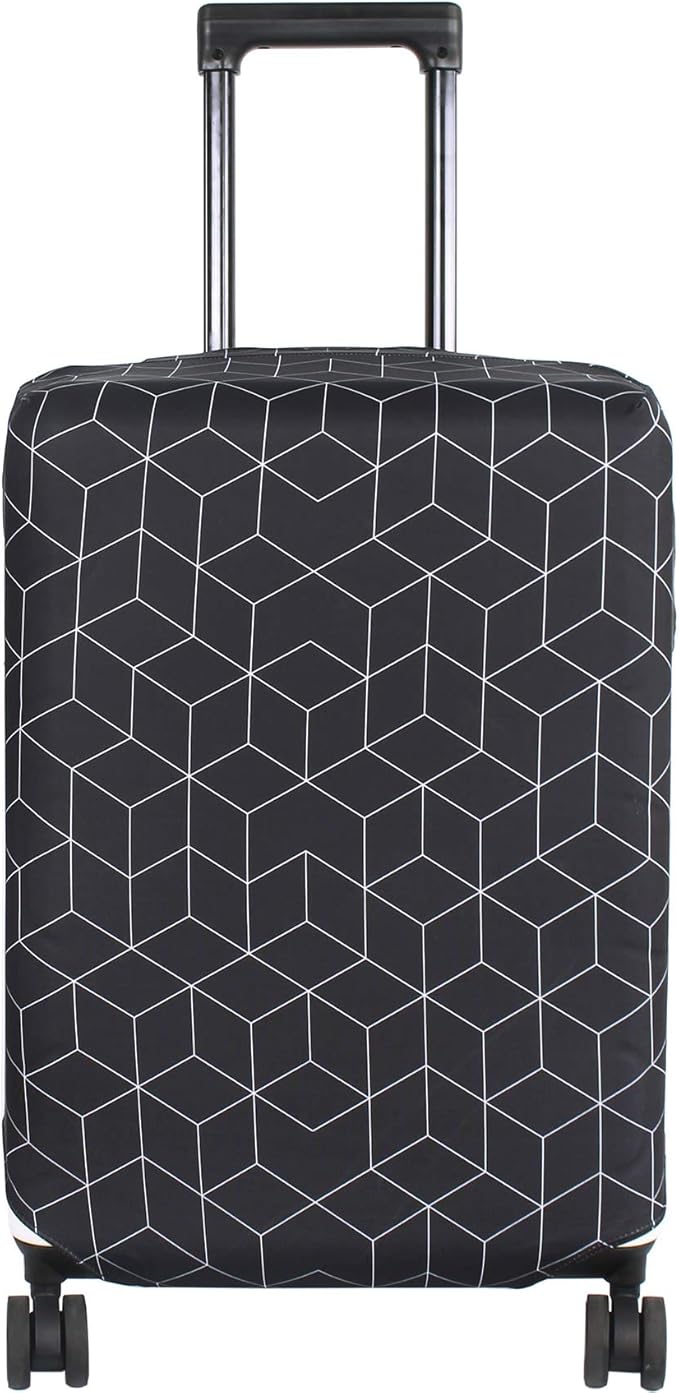 HYPER VENTURE Washable Luggage Cover - Fashion Suitcase Protector Fits 31-32 Inch Luggage (Black Maze, XL)