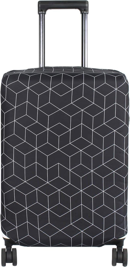 HYPER VENTURE Washable Luggage Cover - Fashion Suitcase Protector Fits 31-32 Inch Luggage (Black Maze, XL)
