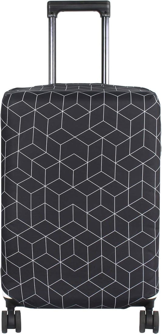 HYPER VENTURE Washable Luggage Cover - Fashion Suitcase Protector Fits 31-32 Inch Luggage (Black Maze, XL)