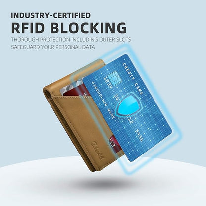 Zitahli Wallet for Men Slim 11 Credit Card Holder RFID Blocking Small Men's Wallet Bifold Minimalist Front Pocket With Mens Gifts Box