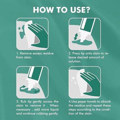 Stain Remover Pen for Clothes, Portable & Safe Stain Sticks, Instant Travel Stains Remover for Cleaning Spot, Like Juice, Food, Ketchup, Ink and Even Blood - 4 Count