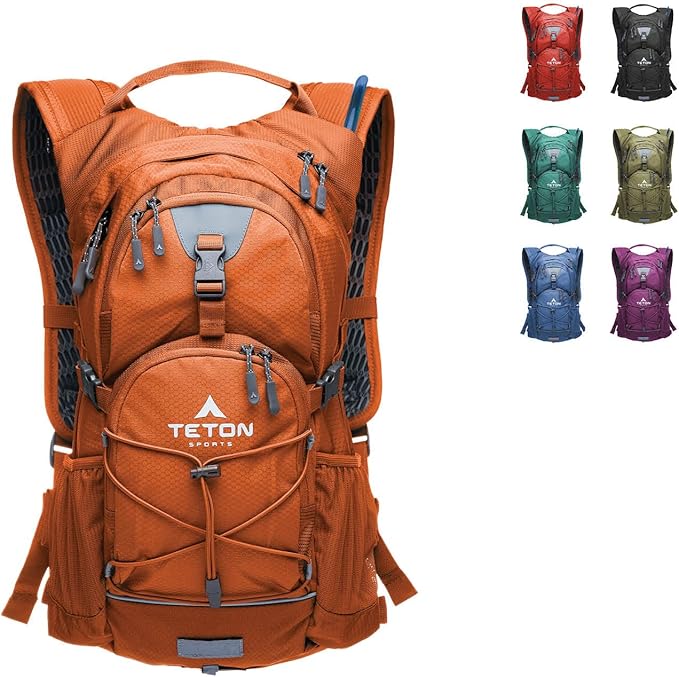 Teton Oasis/Trailrunner Hydration Backpack – Lightweight Water Pack with 2L/3L Bladder for Hiking, Running, Cycling, Biking – 2L/18L/22L Sizes – Sewn-in Rain Cover – Fits Men and Women