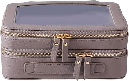 SANHECUN Clear Travel Toiletry bag Toiletry Case Carry on Travel Accessories Bag Makeup Bag(Grey, SHC-TL-2)