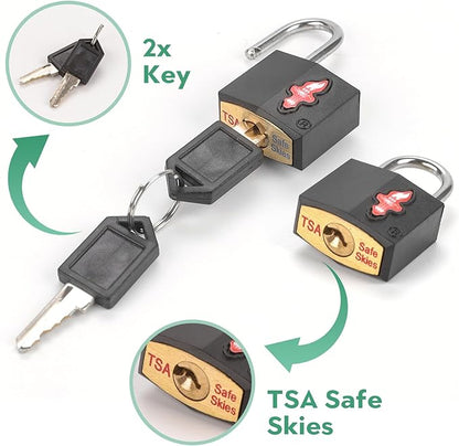 TSA Luggage Lock Sets and 6 Luggage Tags, Suitcase Lock TSA Approved with Prismatic Body, Suit for Suitcase, Luggage,Backpack,Laptop Bag,Locker 6 Pack Color Mixed