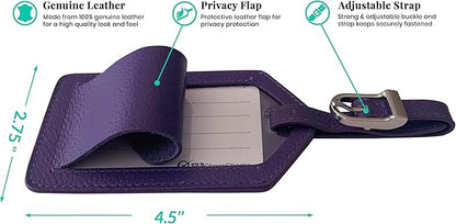 Personalized Monogrammed Dark Purple Leather RFID Passport Wallet and Luggage Tag