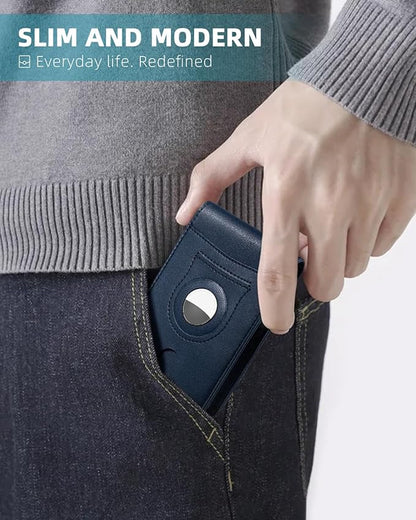 Zitahli Men's Wallets Airtag Holder Slim Rfid Leather with Gift Box