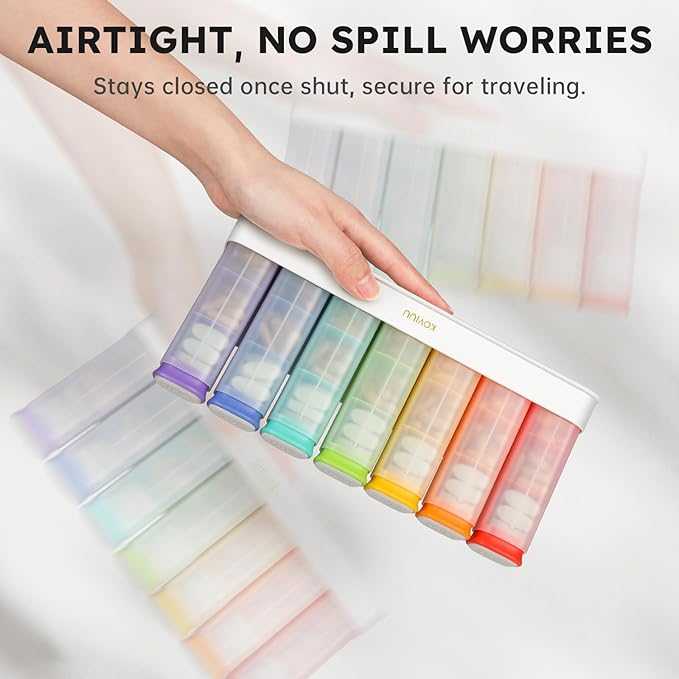 Weekly Pill Organizer 3X a Day, Detachable Pill Box 7 Day, Large 3 Times Daily Pill Case, Travel Pill Container Holder, Week Medication Dispenser Pillbox for Vitamin Supplement Medicine, White