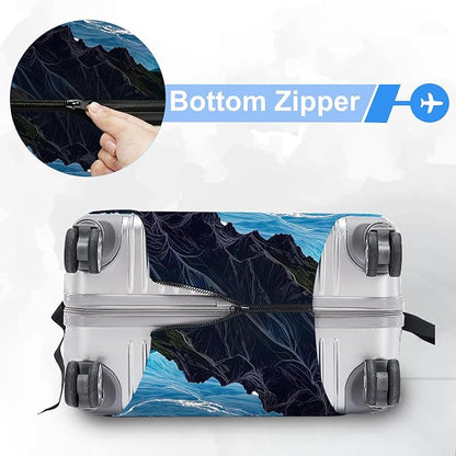 ANNA QUEEN Travel Luggage Cover Suitcase Protector Suitcase Cover Anti-Scratch,Stretchable Bag Cover Washable Durable Polyester with Elastic Hem with Zipper Closure