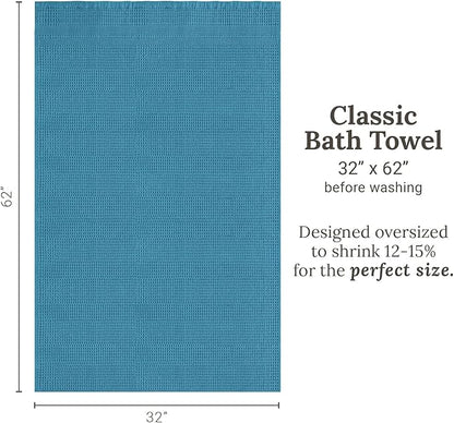 GILDEN TREE Waffle Towels for Bathroom, 100% Cotton Quick Dry Towel, Waffle Bath Towels Large, Absorbent Lightweight Travel Towel, Bath Towels Set of 2, Classic Style (Aqua)
