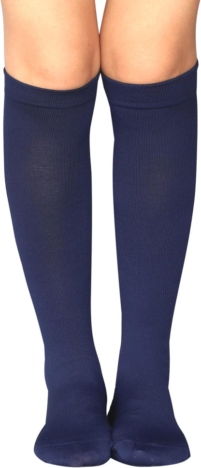 Bestjybt 3 Pairs Compression Socks for Women & Men Circulation 15-20 mmHg Support Socks for Athletic Running Cycling