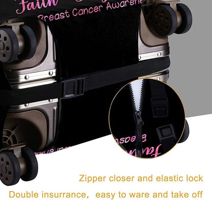 Travel Suitcase Protector Breast Cancer Pink Ribbon Elastic Protective Washable Luggage Cover With Concealed Zipper Suitable For 18-32 Inch(XL (for 29--32 inch luggage))