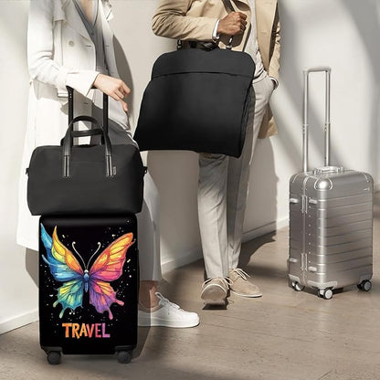 ANNA QUEEN Travel Butterfly Luggage Cover Suitcase Protector Suitcase Cover Anti-Scratch,Stretchable Bag Cover Washable Durable Polyester with Elastic Hem with Zipper Closure