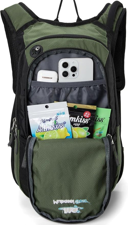 15L Insulated Hydration Backpack Pack with 2L Water Bladder Lightweight Hiking Backpack Bag for Women Men Daypack for Hiking Running Festival Camping Biking