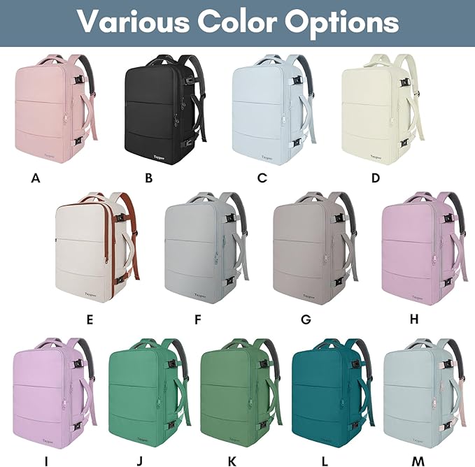 Taygeer Travel Backpack for Women Men, TSA Approved Carry On Backpack with USB Charging Port & Shoe Pouch