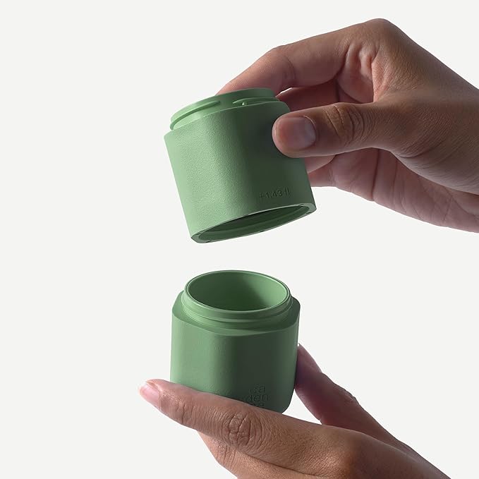 Cadence Travel Containers - 6 Piece Haircare Set - Magnetic Travel Capsules - 2 Small & 4 Medium Capsules - Shampoo, Conditioner, Leave-In Conditioner, Comb, Hair Serum, Hair Gel Labels - Eucalyptus