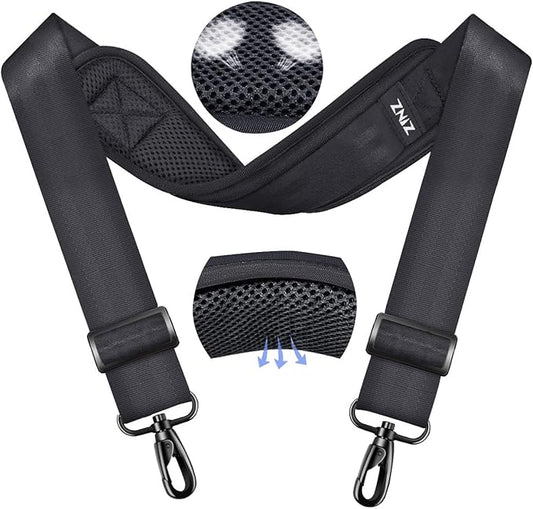 ZINZ 79.5" Universal Strap with Ultra-Thick Fixed Breathable Pad - Adjustable Heavy-Duty Shoulder Strap for Laptop, Crossbody, Luggage, Gym, Camera Bag and More - D01G01