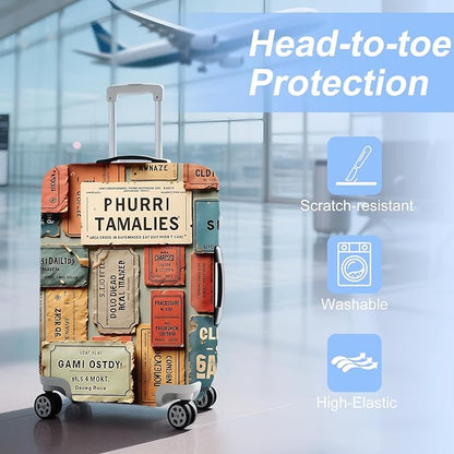 ANNA QUEEN Travel Luggage Cover Suitcase Protector Suitcase Cover Anti-Scratch,Stretchable Bag Cover Washable Durable Polyester with Elastic Hem with Zipper Closure