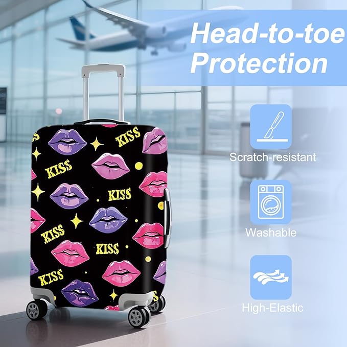 ANNA QUEEN Travel Luggage Cover Suitcase Protector Suitcase Cover Anti-Scratch,Stretchable Bag Cover Washable Durable Polyester