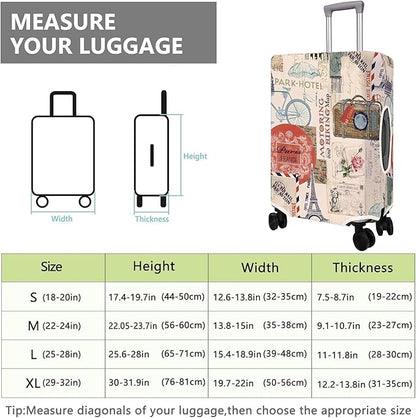 Travel Luggage Cover Suitcase Protector Fits 18-32 Inch Wheel Covers PatternedTravel Related Items Flower Luggage Protector Elastic XL