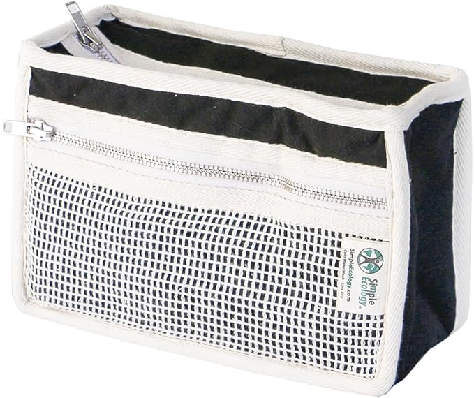 Simple Ecology Organic Cotton Canvas Padded Toiletry, Cosmetic, Travel Bag - Black