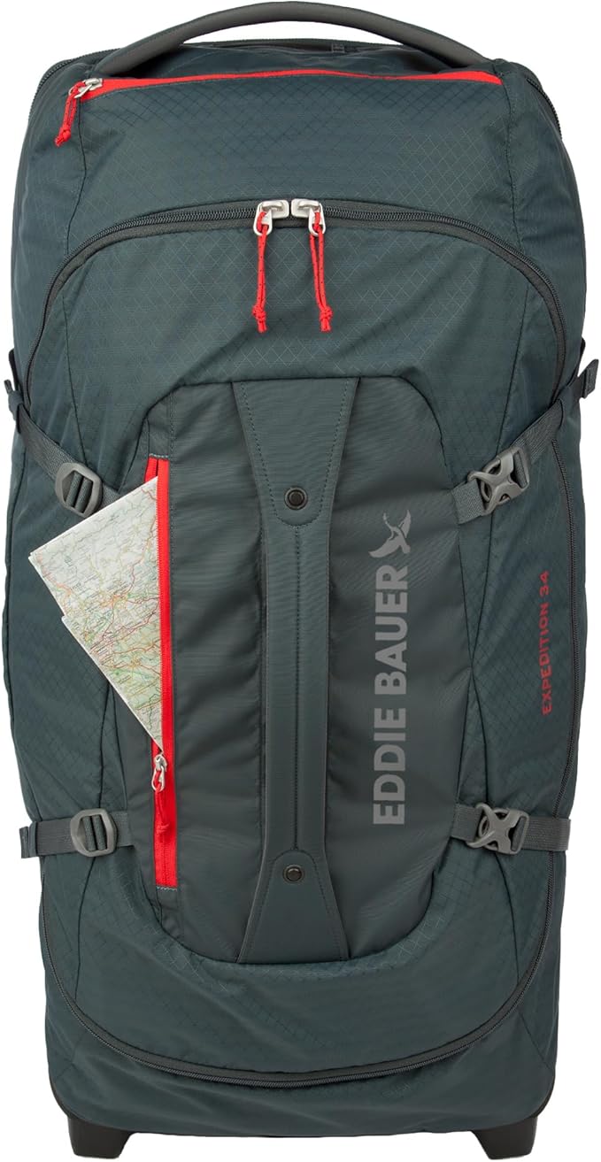 Eddie Bauer Expedition 34 Duffel 2.0 - Lightweight Travel Luggage Made From Rugged Polycarbonate and Nylon, Storm