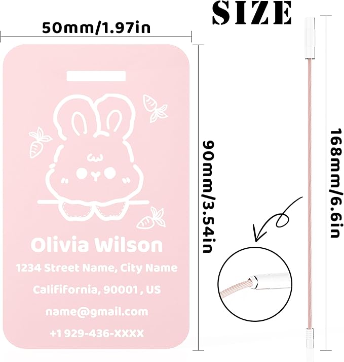 4 PCS Personalized Luggage Tags for Suitcases, Custom Aluminum Luggage Tags for Bags and Backpacks, Waterproof & Heavy Duty Personalized Metal Name Tags for Travel (Pink)