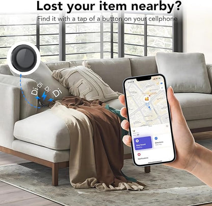 Bluetooth Tracker Tag for Apple Find My (iOS Only), GPS Tracker with Replaceable Battery, Item Finder for Keys, Luggage Tracker and Wallet Tracker, Suitable for Indoor & Outdoor Use, 4-Pack Black