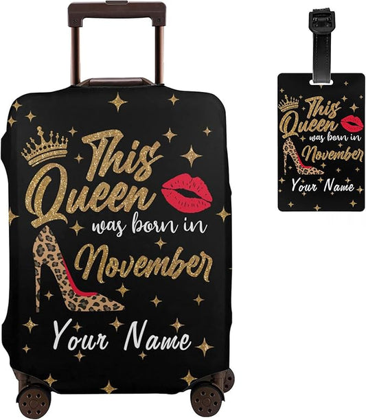 Personalized Luggage Suitcase Cover With Photo Dog Cat, Picture Custom Suitcase Cover, Custom Luggage Cover (L (for 25--28 inch luggage))