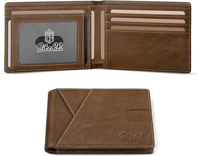 Zitahli Wallet for Men Slim 11 Credit Card Holder RFID Blocking Small Men's Wallet Bifold Minimalist Front Pocket With Mens Gifts Box