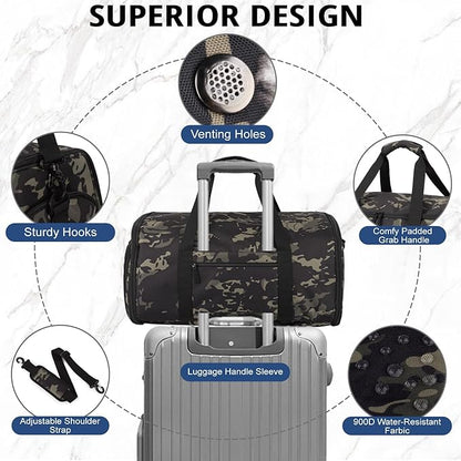 3-in-1 Tactical Garment Bag For Men,55L Large Capacity Convertible Suit Bag,Garment Bags For Hanging Clothes With Shoes Compartment, Multi-Functional Suit Bag For Travel Business