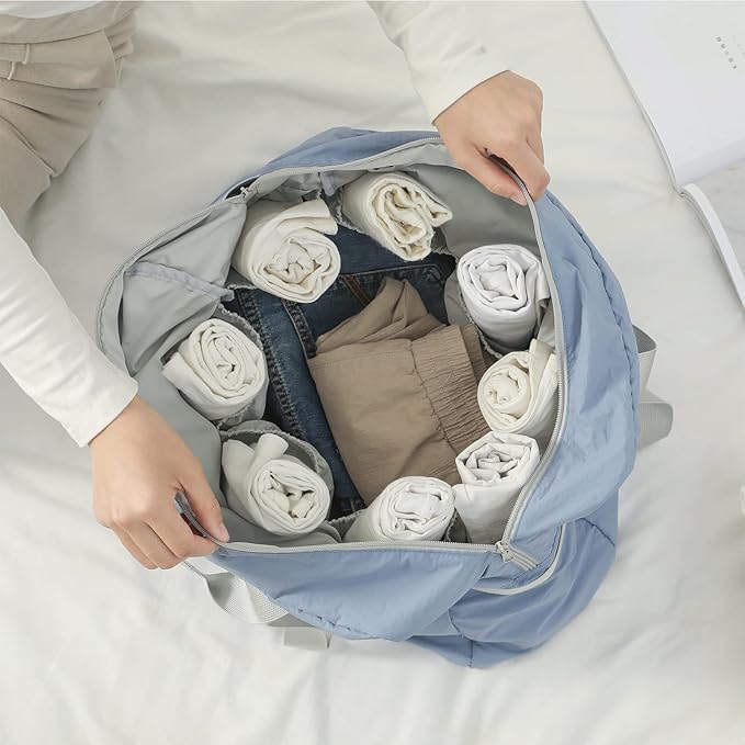 VanFn Foldable Travel Duffel Bag, Sports Duffels Gym Bag, Rainproof Nylon Totes, Sports Shoulder Handbag, Lightweight Duffle Bags For Women & Men, Outdoor Weekend Bag, P.Travel Series